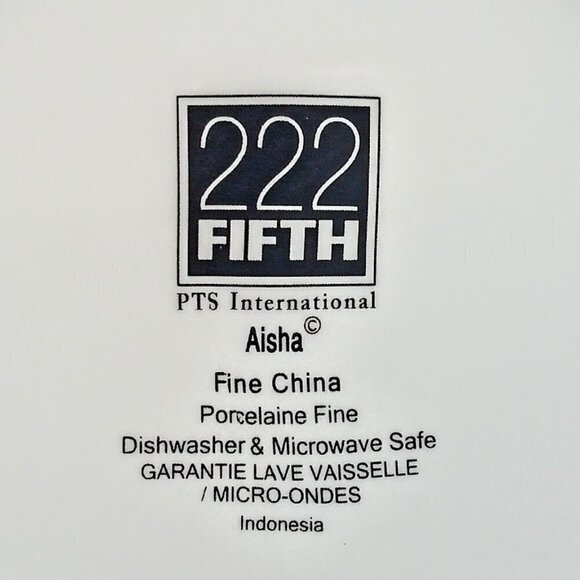 222 Fifth Aisha Fine China Porcelain Soup Cereal Bowls (2) - Picture 6 of 6